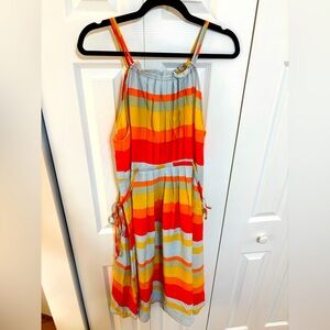 Colorful Sleeveless Dress with Side Ties from Loft NWT